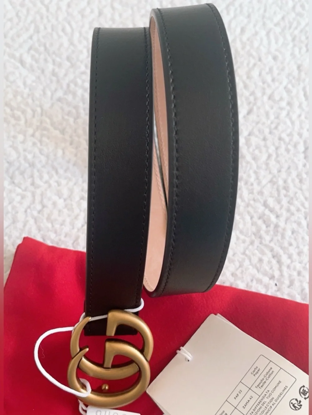 Gucci  Kids Black Leather GG Logo Buckle Belt